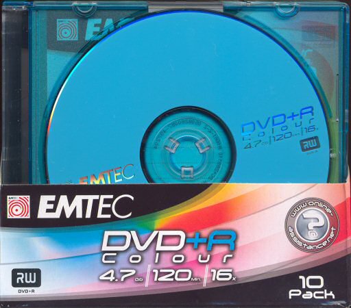 DVD+R EMTEC Colour - zepředu