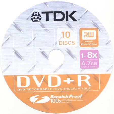 DVD+R TDK ScratchProof - zepředu