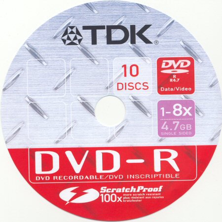 DVD-R TDK ScratchProof - zepředu