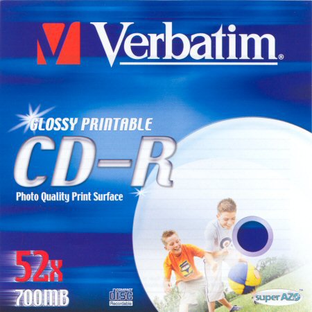 CD-R Verbatim SuperAZO Glossy Printable - zepředu