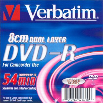 DVD-R DL Verbatim 8cm For Camcoder Use Scratch Guard - zepředu