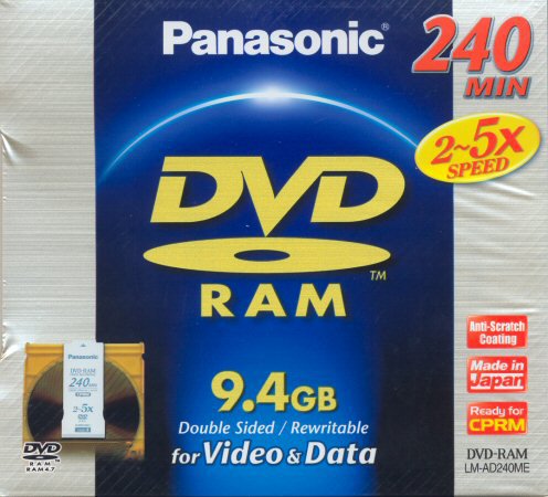 DVD-RAM Panasonic Type 4 LM-AD240ME double sided - zepředu