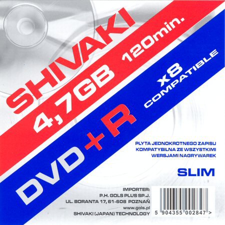 DVD+R Shivaki  - zepředu