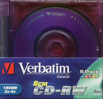 CD-RW 21 min 4× Verbatim Colour Disc DataLife front