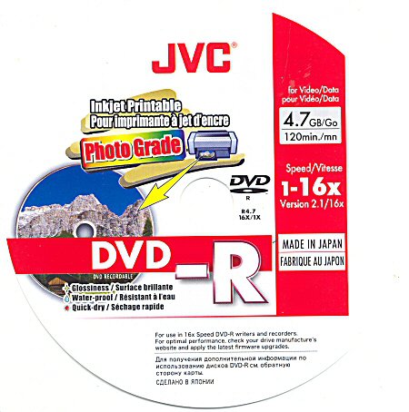 DVD-R JVC Photo Grade - zepředu