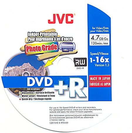 DVD+R JVC Photo Grade - zepředu