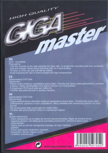 DVD-R GigaMaster 4× back