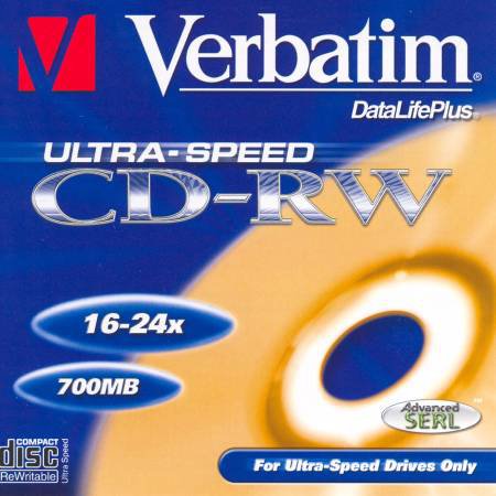CD-RW 80 min 24× Verbatim dlp Advanced SERL front