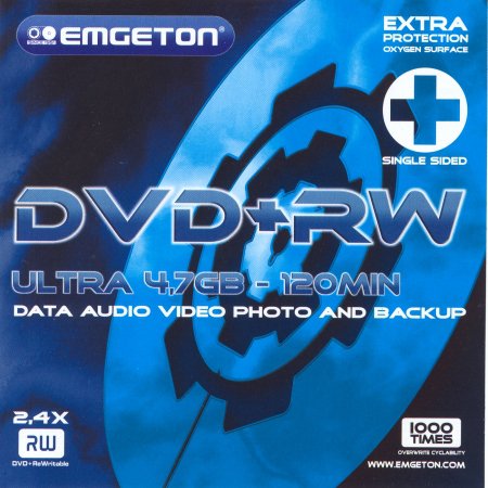 DVD+RW emgeton ULTRA EXTRA PROTECTION - zepředu