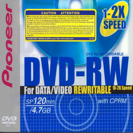 DVD-RW Pioneer with CPRM - zepředu