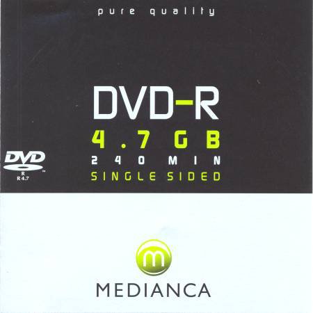DVD-R medianca pure quality - zepředu