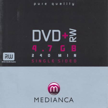 DVD+RW medianca pure quality - zepředu