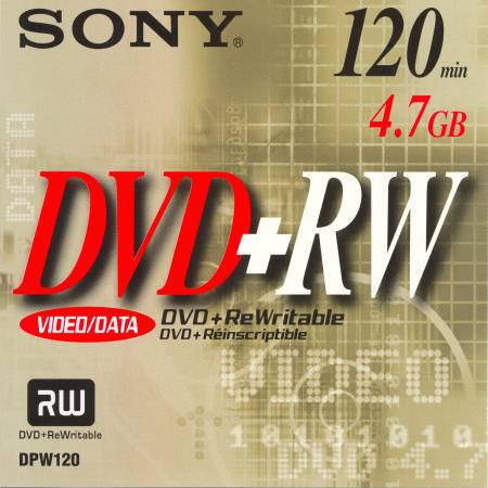 DVD+RW Sony DPW120 - zepředu