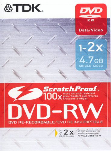 DVD-RW TDK ScratchProof - zepředu