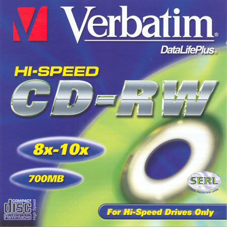 CD-RW 80 10× Verbatim dlp SERL front