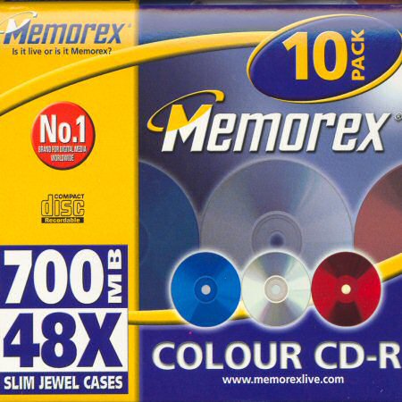 CD-R 80 Memorex 48× colour front