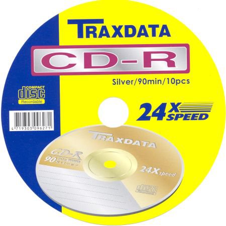 CD-R 90 Traxdata Silver 24× front