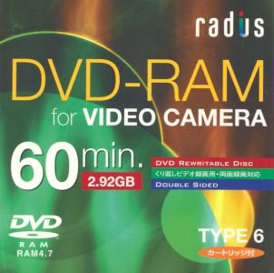 DVD-RAM radius Type 6 double sided 2,92GB - zepředu