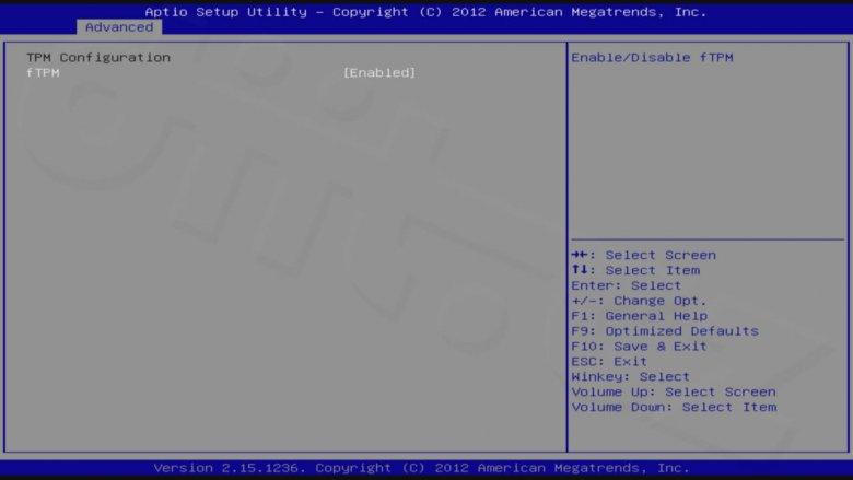 ASUS Transformer Book T100 - Setup - Advanced - TPM Configuration