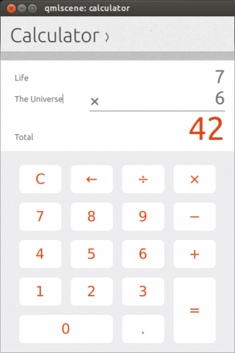 Ubuntu QML aplikace - calculator