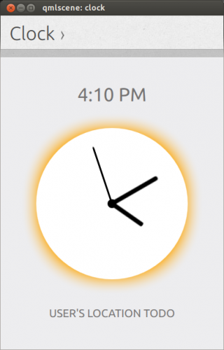 Ubuntu QML aplikace - clock