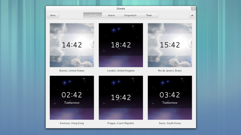 GNOME 3.8 - clocks