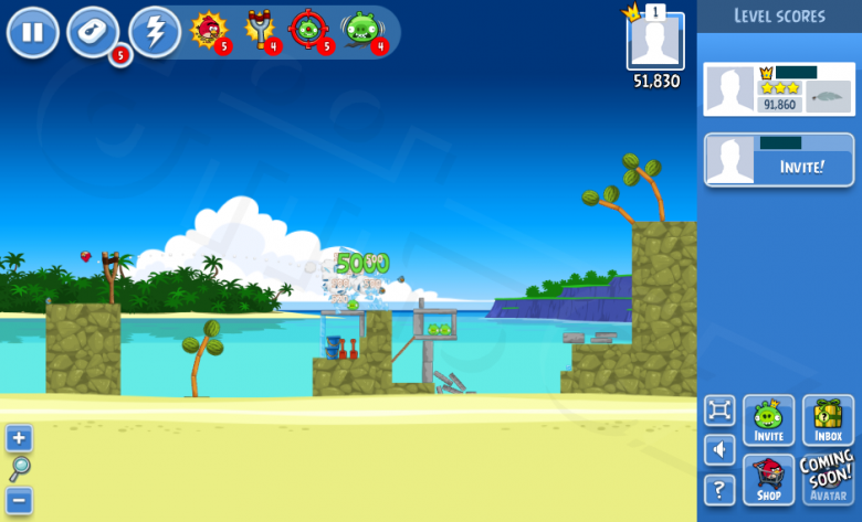 Angry Birds na Facebooku - Level epizody Surf and Turf