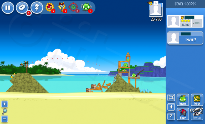 Angry Birds na Facebooku - Level epizody Surf and Turf