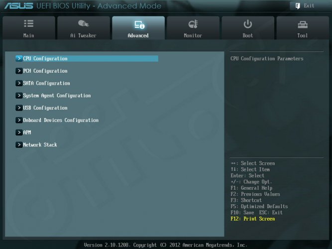 ASUS ASUS P8Z77 WS - Setup -Advanced Mode - Advanced