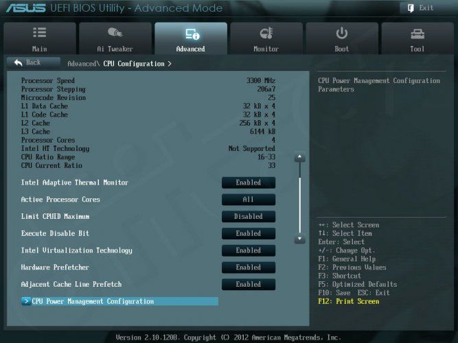 ASUS ASUS P8Z77 WS - Setup -Advanced Mode - Advanced - CPU Configuration (2) ASUS ASUS P8Z77 WS - Setup -Advanced Mode - Advanced - CPU Configuration (2)