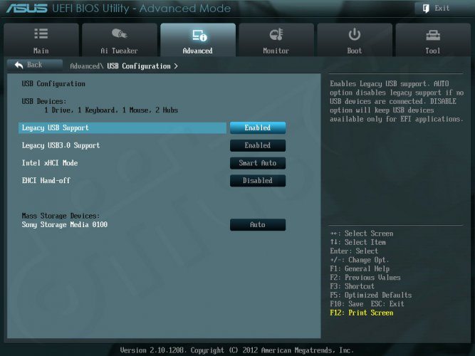 ASUS ASUS P8Z77 WS - Setup -Advanced Mode - Advanced - USB Configuration ASUS ASUS P8Z77 WS - Setup -Advanced Mode - Advanced - USB Configuration