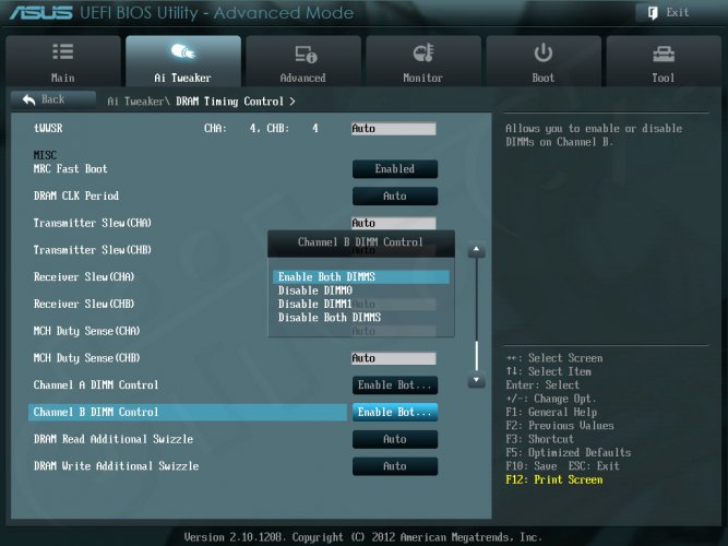 ASUS ASUS P8Z77 WS - Setup -Advanced Mode - AI Tweaker - DRAM Control (3) ASUS ASUS P8Z77 WS - Setup -Advanced Mode - AI Tweaker - DRAM Control (3)