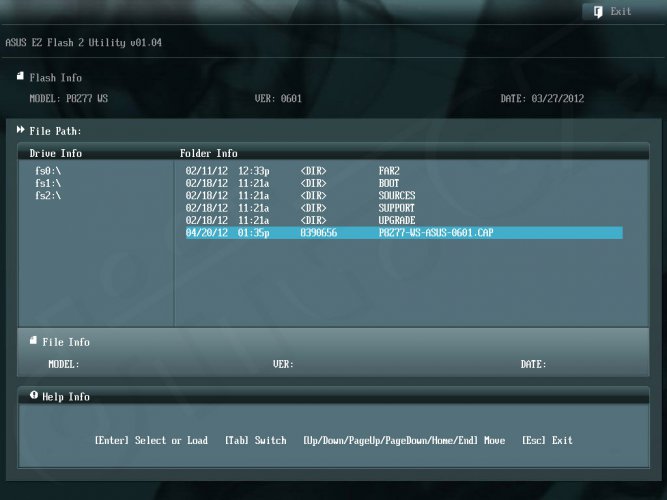 ASUS ASUS P8Z77 WS - Setup -Asus EZ Flash 2 Utility