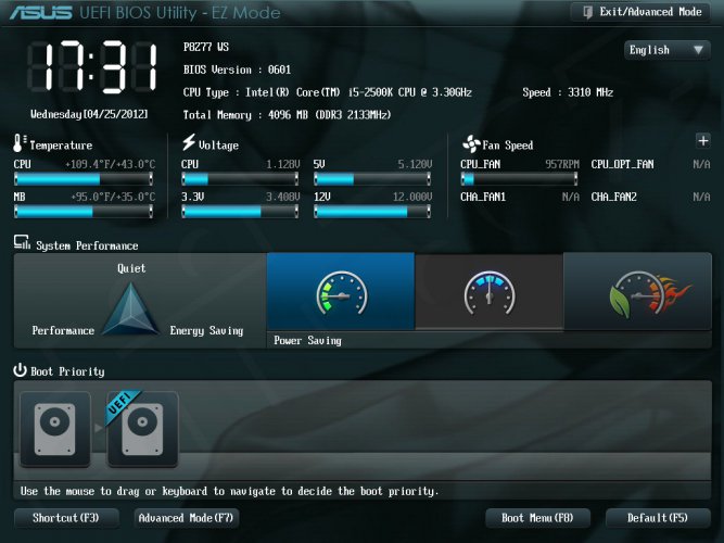 ASUS ASUS P8Z77 WS - Setup -EZ Mode - System Performance - Power Saving