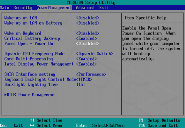 Toshiba Portégé Z830 - Power Management