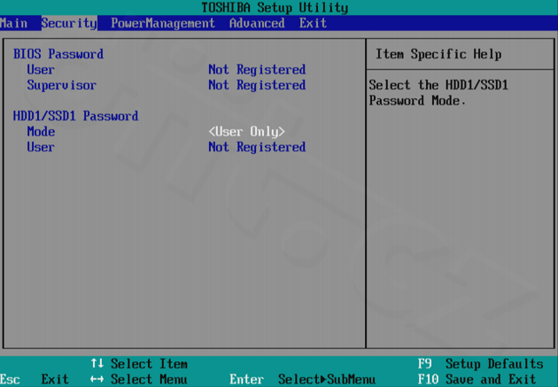 Toshiba Portégé Z830 - Security
