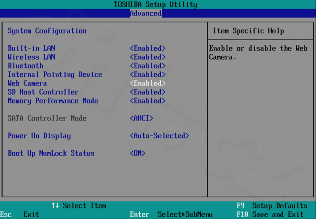 Toshiba Portégé Z830 - Advanced - System Configuration