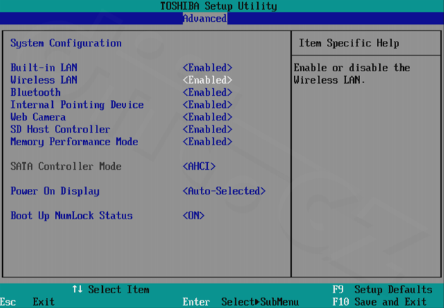 Toshiba Portégé Z830 - Advanced - System Configuration