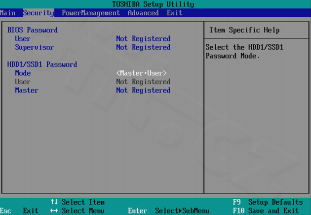 Toshiba Portégé Z830 - Security
