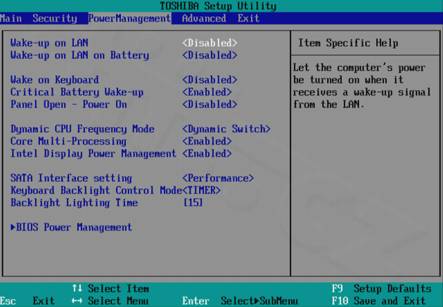 Toshiba Portégé Z830 - Power Management