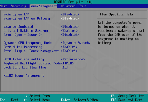 Toshiba Portégé Z830 - Power Management