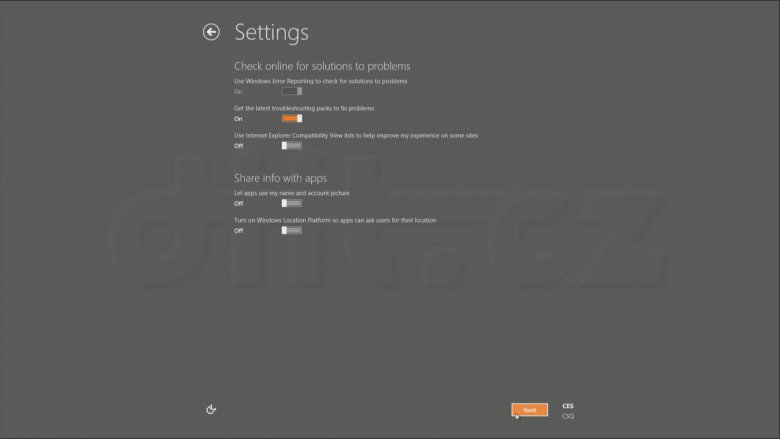 Windows 8 Consumer Preview - další nastavení