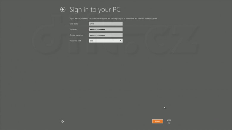 Windows 8 Consumer Preview - vytvoření lokálního účtu