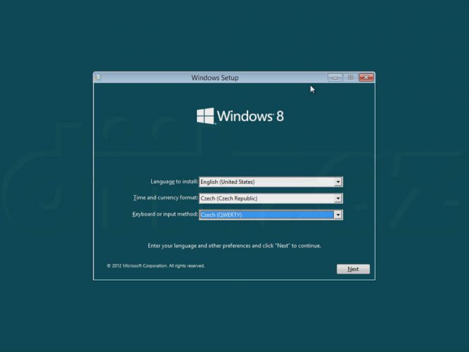 Windows 8 Consumer Preview - výběr jazyka