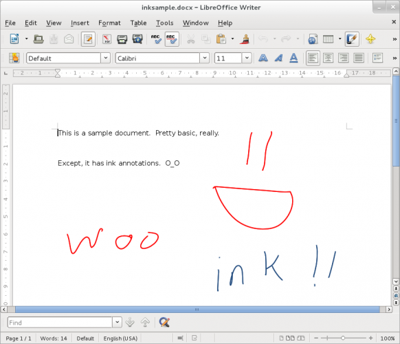 LibreOffice 4.0 alfa - import ink