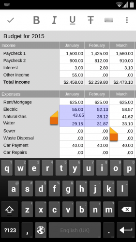 Libreoffice 5 Android Calc