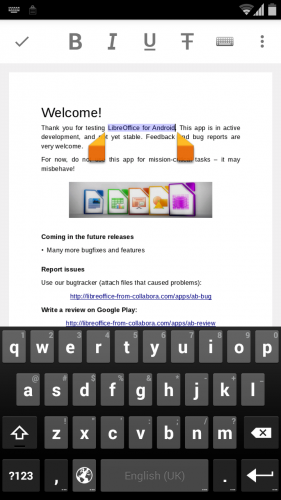 Libreoffice 5 Android Writer