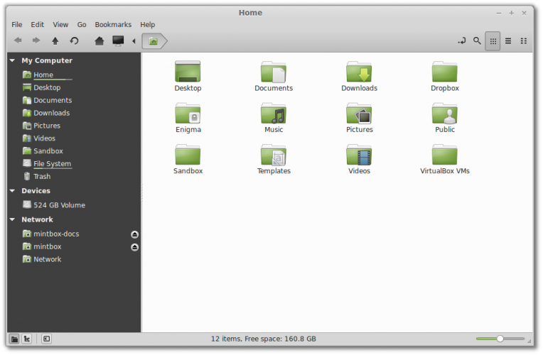 Linux Mint 15 - nemo