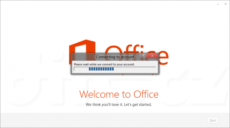 Office 2013 Preview - Connecting to your account
