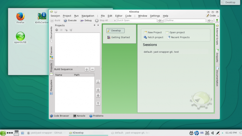 Opensuse 132 Kdevelop 132